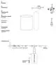 Schematische Darstellung einer Enthärtungsanlage mit Steuerkopf, Umgehungsventil und Ablauffilter. Installation mit LEX Connect und Wasseranschlüssen, bereit für den Einsatz. Marke: Syr.